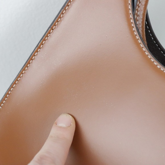 NWT Staud Rey Bag Tan Leather Structured Shoulder Purse *with flaw - Picture 12 of 13